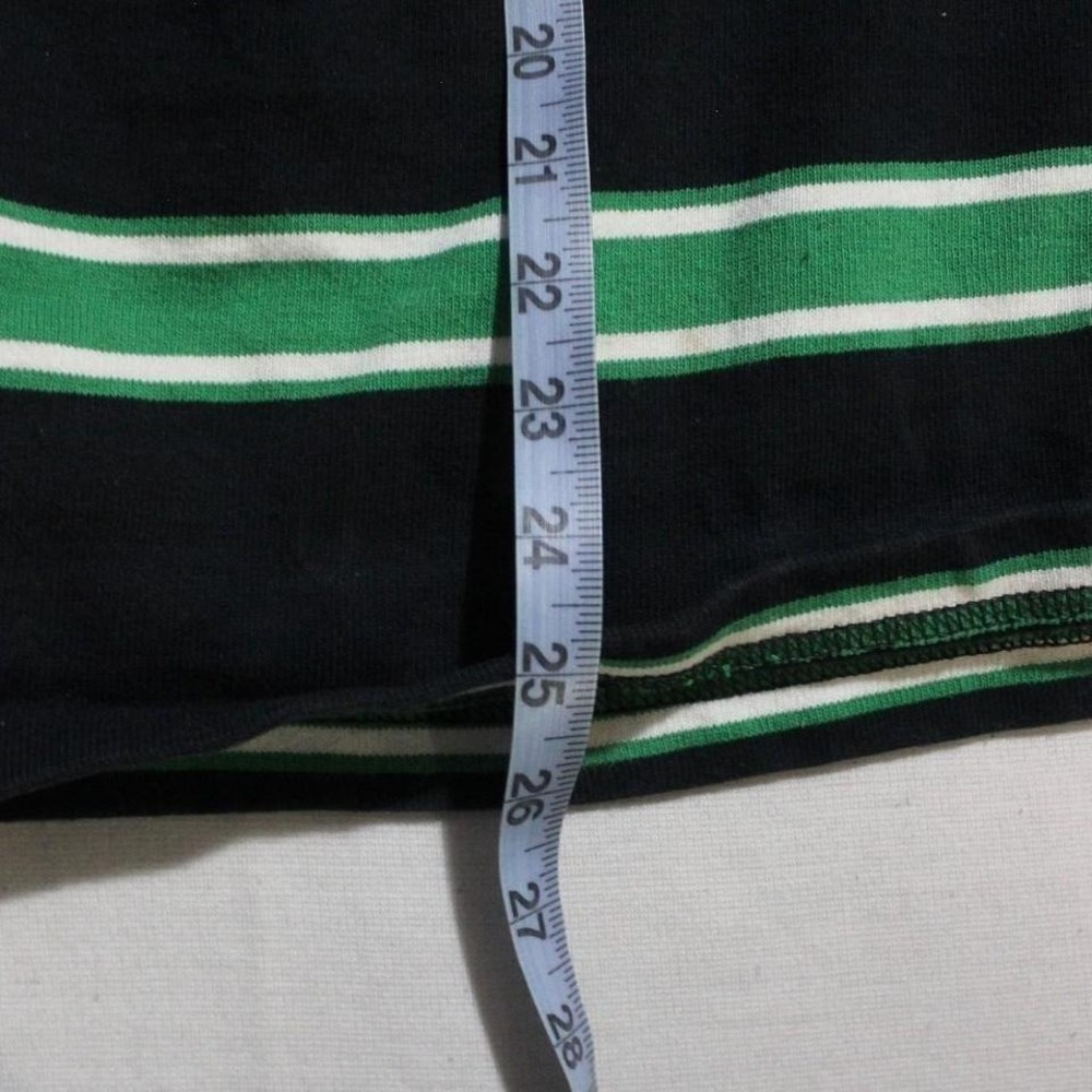 Mens Vintage Y2K Striped Preppy Skater Heavyweight Rugby Hoodie - Picture 5 of 7